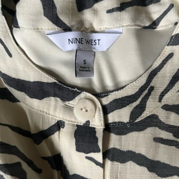 Nine West Black and White Zebra Print Halter Sundress - Picture 2 of 3